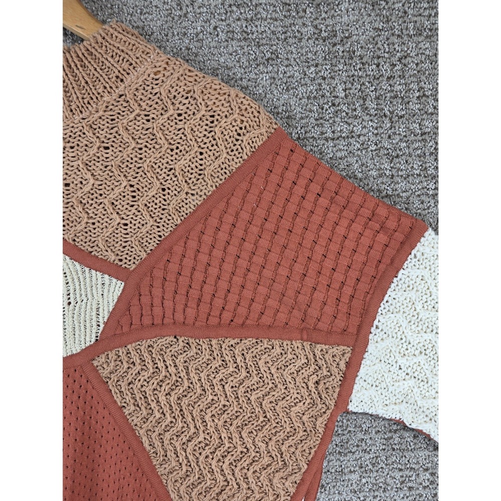 Nanushka June Patchwork Knit Mock Neck Sweater 3D… - image 5